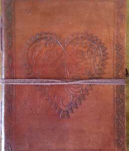 5" x 7" Heart leather blank book w/cord