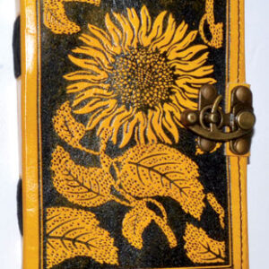 Sunflower leather blank book w/ latch