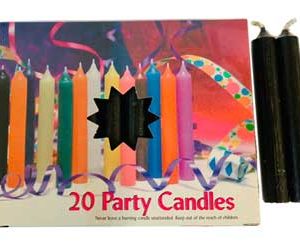 1/2" Black Chime Candle 20 pack