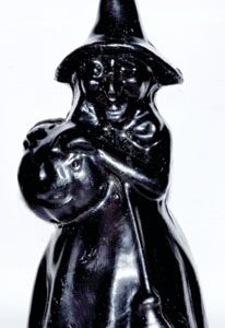 8" Black Witch candle